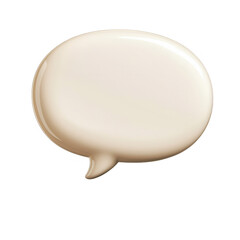 A smooth, glossy speech bubble ideal for conveying dialogue or thoughts visually., isolated on a transparent background.