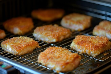 Golden Breaded Pork Chops in Modern Fryer