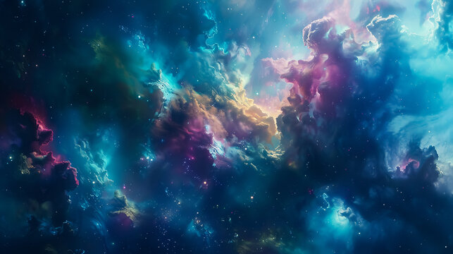 Hidden Treasures: Within the depths of a cosmic cloud, hidden treasures await discovery by intrepid explorers.