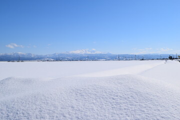 Obraz premium 東北地方の雪景色 山形県庄内