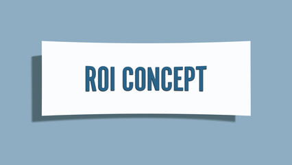 ROI Concept. A card isolated on blue background.