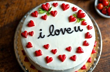 Naklejka premium White cake with the text 