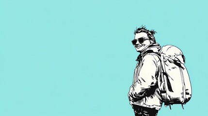 Backpackers exploring nature, perfect for outdoor adventure stock imagery.