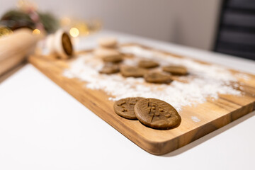 christmas and new year celebration, homemade gingerbread cookie baking, traditional recipe, christmas and new year aroma
