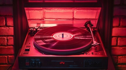 Obraz premium Vintage turntable with vinyl record isolated on white background, perfect for music, DJ, and audio equipment concepts