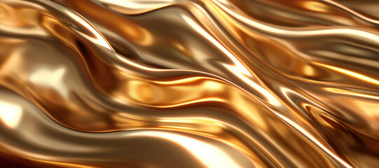 gold chrome metal wave background, glow, curve 8