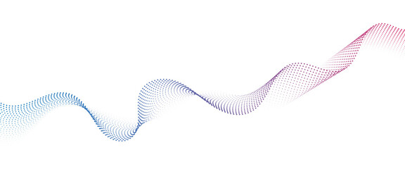 Fototapeta premium Flowing Dot Wave halftone gradient pattern on transparent background 
