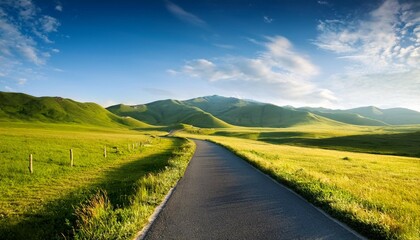 Obraz premium road through grassland in china
