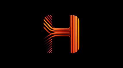 Obraz premium Creative letter H logo, dual-tone, overlapping lines, abstract design 