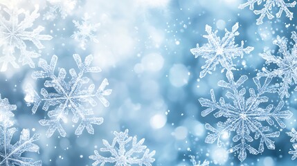 A winter background featuring beautiful frosty snowflakes, perfect for holiday and New Year celebrations.