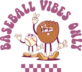 Retro groovy character design, vintage cartoon mascot sublimation design