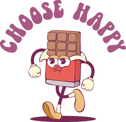 Retro groovy character design, vintage cartoon mascot sublimation design