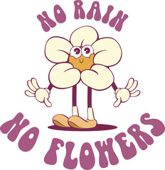 Retro groovy character design, vintage cartoon mascot sublimation design