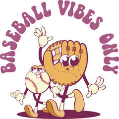 Retro groovy character design, vintage cartoon mascot sublimation design