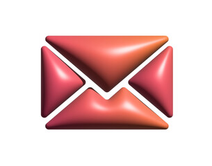 3D colorful interface email envelope icon