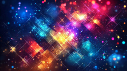 Colorful abstract geometric background with vibrant light effects, AI Generative