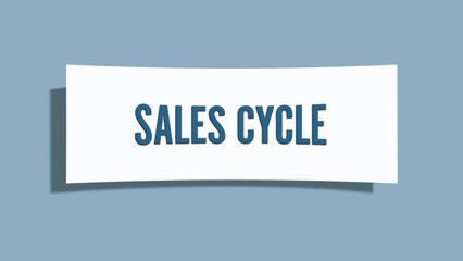 Sales Cycle.. A card isolated on blue background.