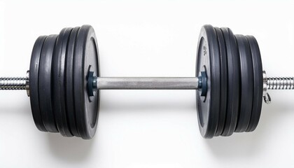 Fototapeta premium top view of gym weight rack isolated on white background
