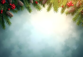 Blue christmas background with realistic presents and ornaments