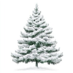 Obraz premium Sleek White Holiday Tree Isolated on Crisp White Canvas for Festive Winter Decor