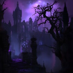 A fantasy story with a background of a spooky and dark forest.