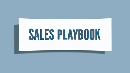 Sales Playbook. A card isolated on blue background.