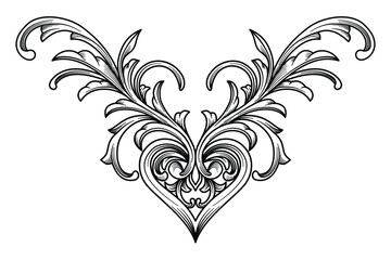 Oriental vector damask pattern, Vintage baroque decorative design tattoo, Black and white filigree calligraphic heraldic shield swirl for greeting card and wedding invitation. Rococo border frame 