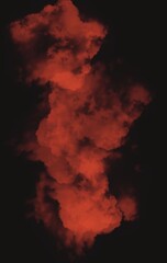 ethereal red clouds creating a mystical and mysterious atmosphere on dark background, red fog on black backdrop in vertical orientation, feelings of wonder and intrigue 