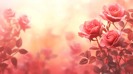 Obraz premium beautiful pink rose flowers background.ai generative