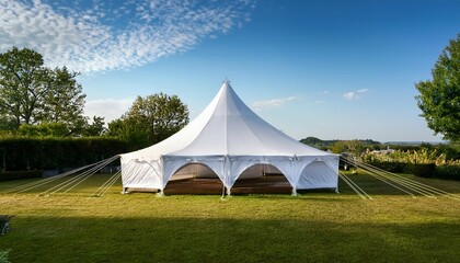 blank white canopy tent outdoor event backdrop