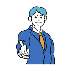 握手をするビジネスパーソン　男性