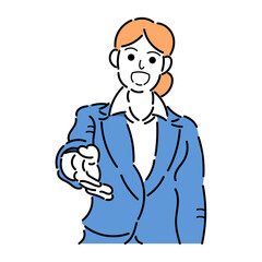 握手をするビジネスパーソン　女性