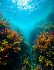 Fototapeta na wymiar underwater scene with coral reef 
