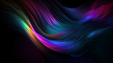 Colorful Lines Flowing Gracefully Against a Dark Background Create a Vibrant Abstract Visual Effect