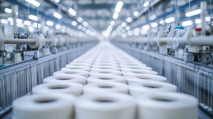 Obraz premium fabric industry factory manufacturing process.ai generative