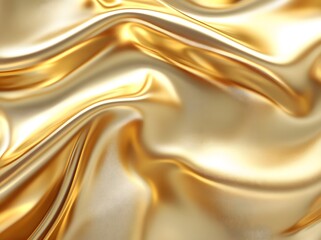 Obraz premium Golden Silk Draped Fabric Luxurious Texture Background