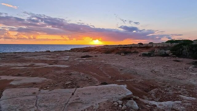 Sunset over Cabe Greko Cliffs in Cyprus beautiful color colour 
