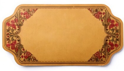 Empty ancient label paper tag with copy space. isolated on white. Generated image