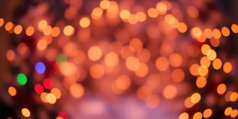 Obraz premium Blurred colorful christmas lights glowing in the background, decorations, tradition