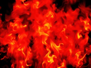 Fototapeta premium Fiery flames swirling on a dark background, abstract, background