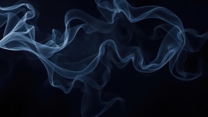 Obraz premium Flowing swirls of smoke veils gracefully rotate under vibrant lights against a dark backdrop, abstract, flowing
