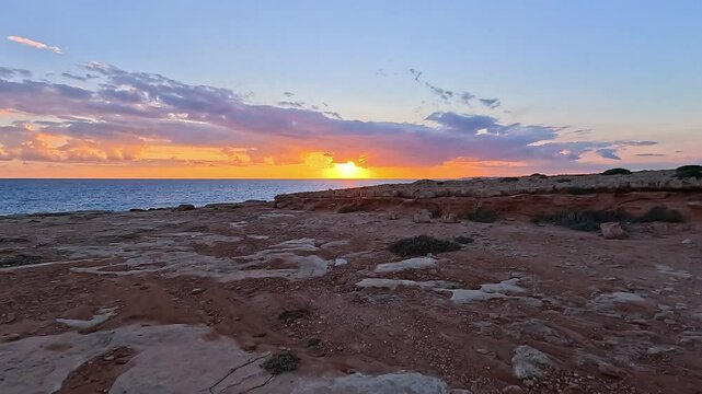 Sunset over Cabe Greko Cliffs in Cyprus beautiful color colour 