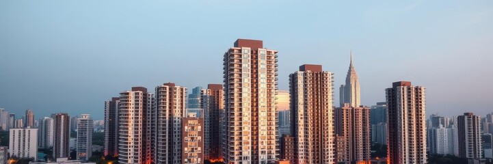 Fototapeta premium Modern apartment building with sleek design and floor plans, real estate, floor plans