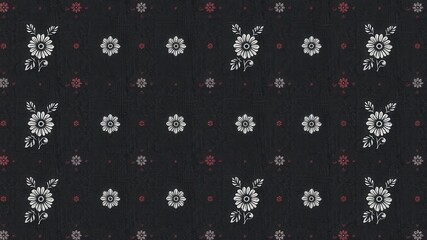 Seamless charcoal small floral elements wallpaper design for home decor, interior design, textile, background, print, fabric, fabric, floral