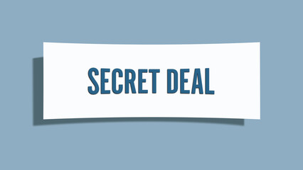 Secret Deal. A card isolated on blue background.