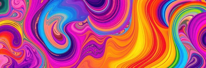 Obraz premium Vibrant and eye-catching abstract swirls of color in a mesmerizing background, design, art