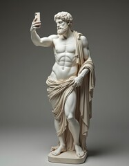 Obraz premium statue with phone