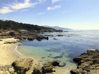 California Coast at sunset secluded cove