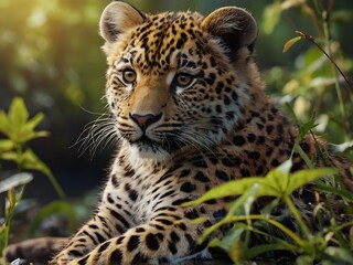 Fototapeta premium a leopard in the bush
