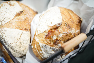 Fresh bread. Close up 